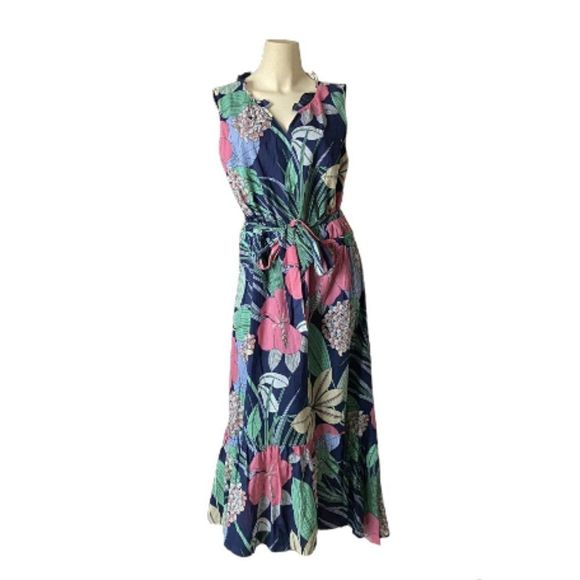 Talbots Voila Hibiscus Floral Maxi Dress NWT - Picture 3 of 7